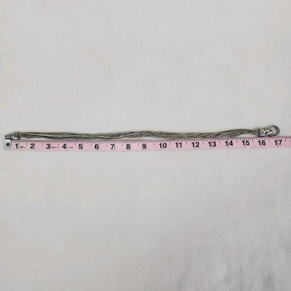 Premier Design Rhinestone Magnetic Choker Multi-strand Necklace Silver Gray - Picture 6 of 6